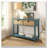 Teal Console Table with Bottom Shelf-670307971