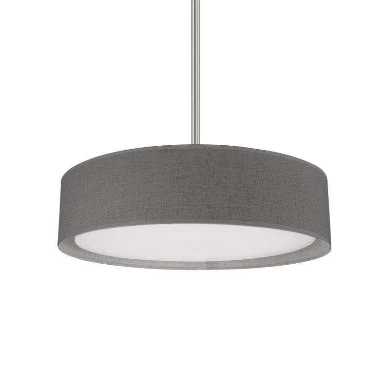 Dalton 1 - Light LED Single Pendant, 50.38" H x 16" H x 16" D, Gray