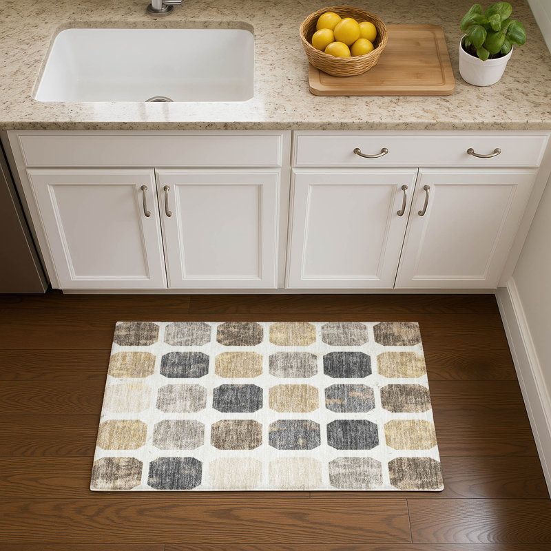 Premium Machine Washable Ralston AMF1950 Geometric Rug, Rectangle 1'8" x 2'6"