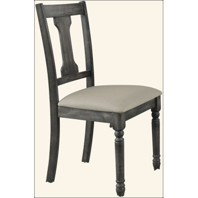 Wallace Tan Linen & Weathered Gray Finish Side Chair (Set Of 2)