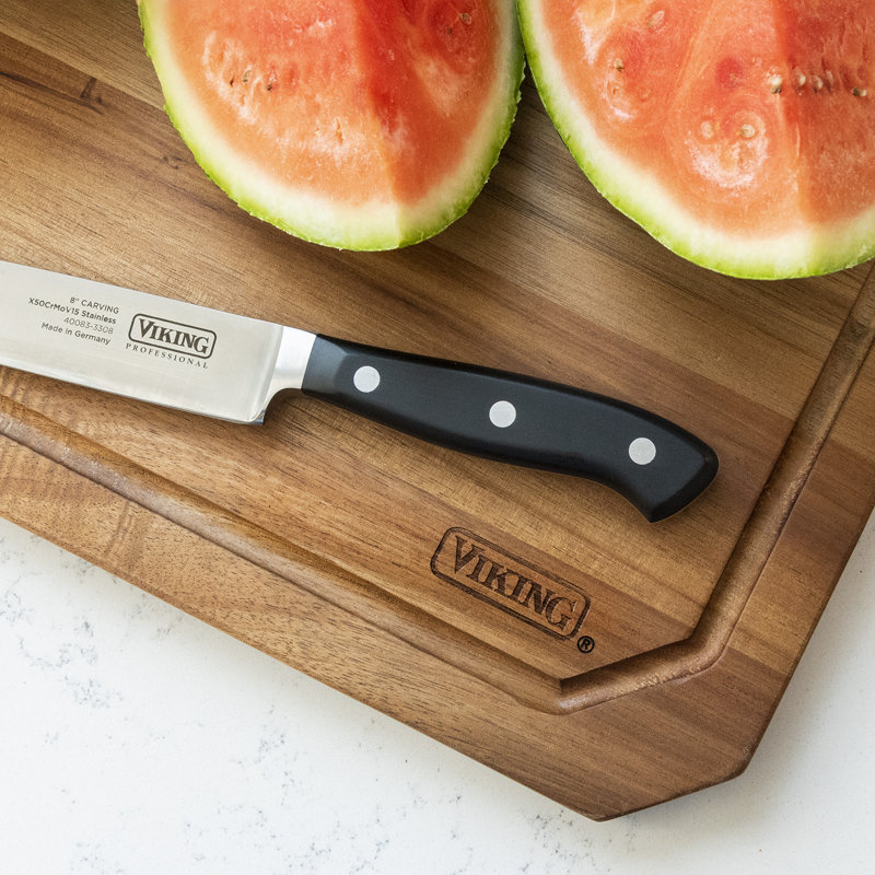 Viking Acacia Wood Rectangular Chopping Board with Juice Groove