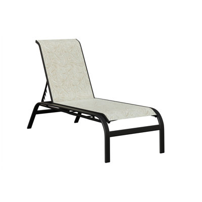 Coakley Matte Black Aluminum Chaise Armless Lounge With Montego Bay Sling Fabric
