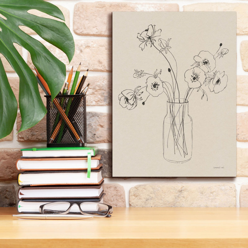 «Sketches Of Spring 1 Beige» par Danhui Nai, art mural sur toile, H 16 po x l 12 po