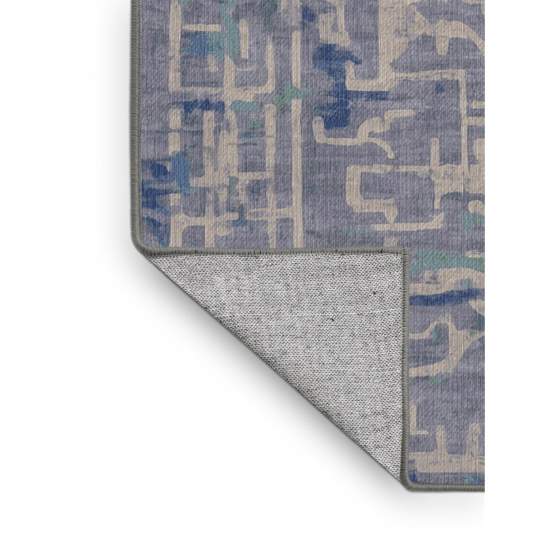 Machine Washable Gray Area Rug, Rectangle 4' x 6'