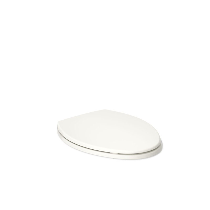 Brevia Toilet Seat with Quick-Release Hinges and Grip-Tight Bumpers, Biscuit, Elongated