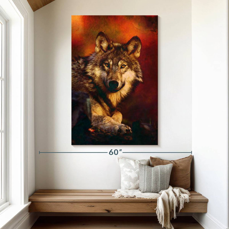Chasse au loup, H 51 po x l 34 po