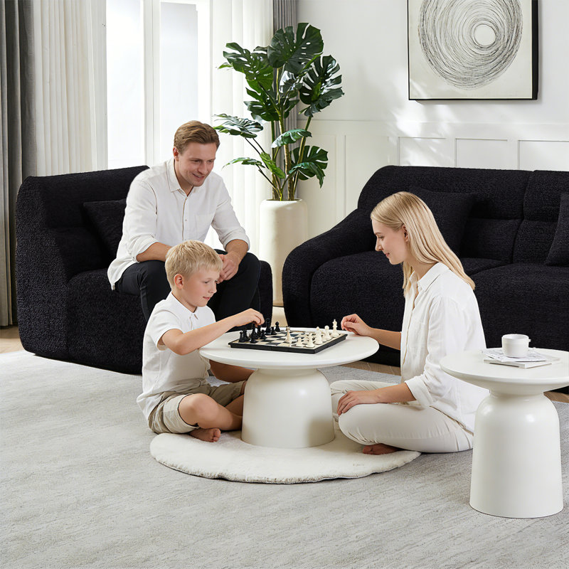 Black Chenille Curved Sectional, Boneless Couch with 4 Pillows.Free Assembly, Black Chenille