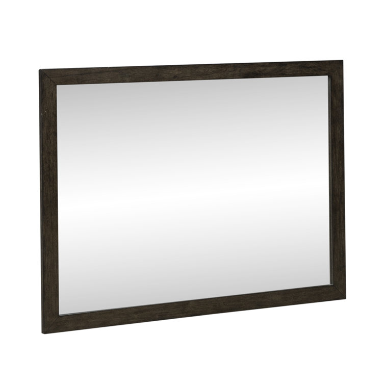 Jaquayla Solid And Engineered Wood Flat Mirror with Drawers