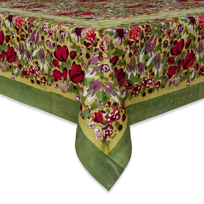 Jardine Tablecloth, 71" W x 71" L, Floral 1