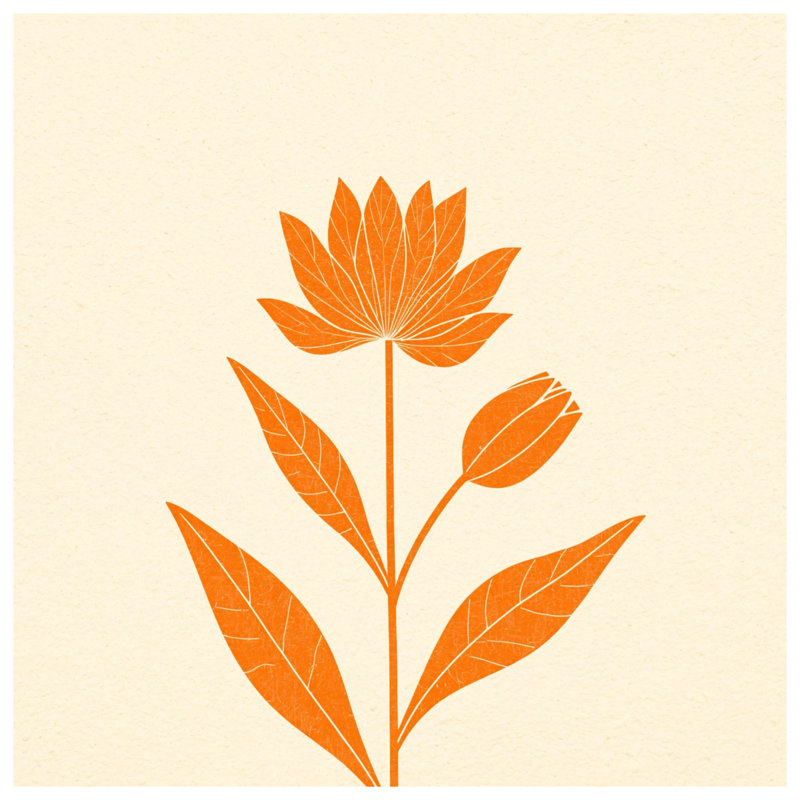 Édredon orange à motif floral, Twin