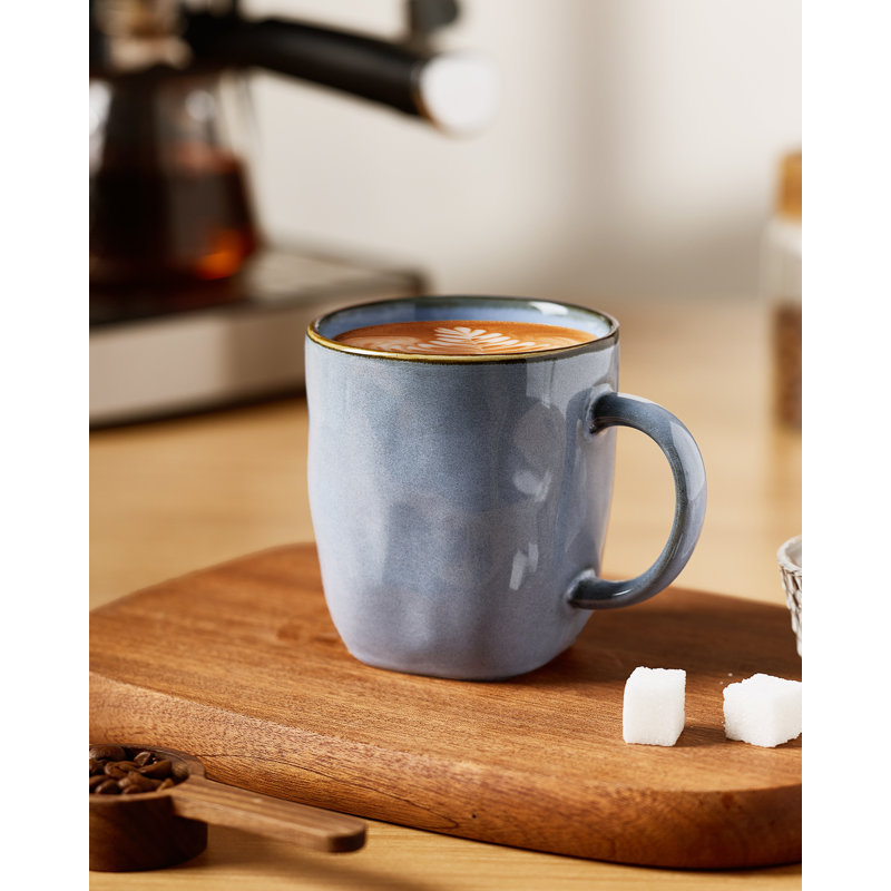 Leny 13 oz. Stoneware Coffee Mug, Blue