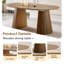 Table de salle à manger extensible en bois massif + chaises de salle à manger en osier brun 2 pièces de style médiéval bohémien avec coussins en éponge blanc doux-142852494