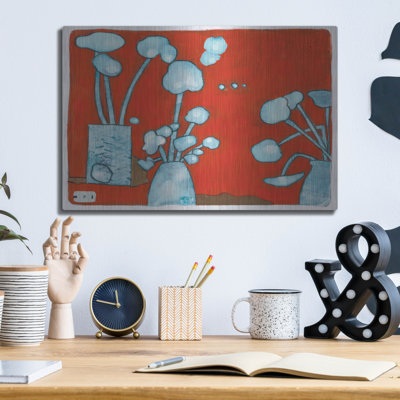 «Winston Porter» «3 Blue Bouquets 9» par Maria Pietri, art mural en métal