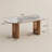 71" Mid-Century Modern Oval Dining Table For 6, Pandora Scratch-Resistant Glossy Sintered Stone Top & Walnut Fluted Pedestal Base, Easy-To-Clean Kitchen Table, Fluted Dining Table, Japandi Dining Table-1926284169-1926284168-1914609869