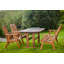 Heckson 5 - Person Solid Wood Patio Dining Set Rectangular Table-38390582