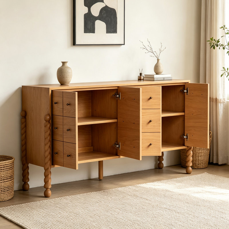 Buffet élégant de style français, H 31,5 po x l 70,87 po x P 18,9 po