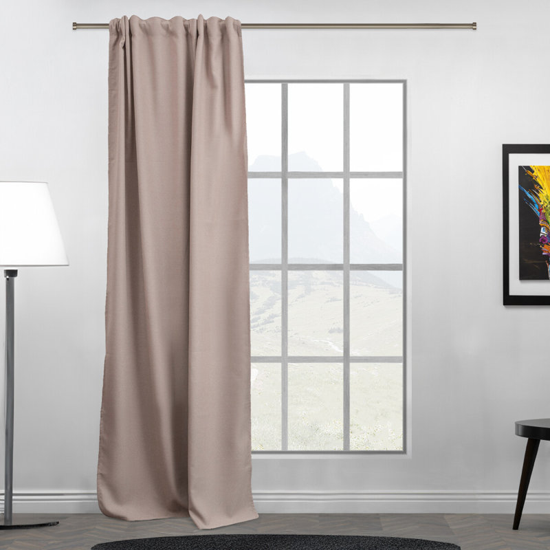 Room Darkening Single Curtain Panel, 260cm Width x 265cm Drop, Khaki