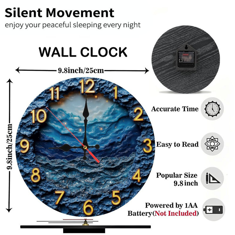 Horloge avec chiffres abstraits de l'océan