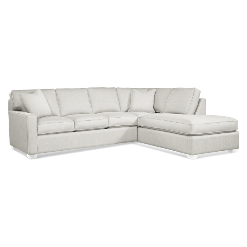 Ellora Upholstered Chaise L-Sectional, Frost White, Right Hand Facing, Vanilla Crypton Performance; 0822-91