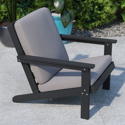 Chaise et coussins McEwensville en résine de polyester toutes saisons de style Adirondack