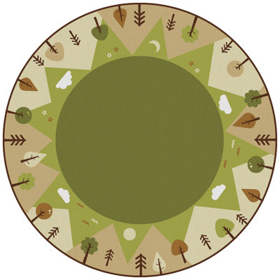 KIDSoft Tranquil Mountains Rug Tufted Green