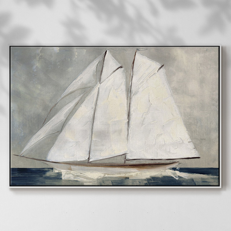 «Réglage de voile», reproduction sur toile, Blanc, H 27 po x l 41 po x P 2 po