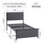 Single/Double Metal Platform Bed Frame With Upholstered Headboard And Footboard, No Box Spring Needed, Grey/Beige-282826323-275692834