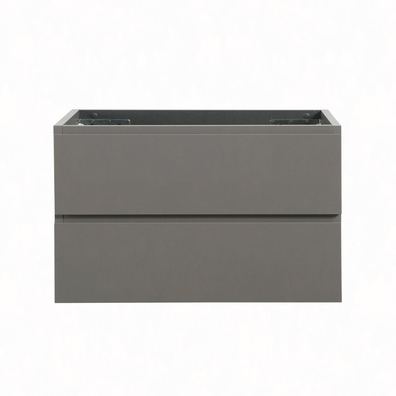 Armoire murale sans lavabo, avec deux tiroirs, pré-assemblée, Gris, 36"