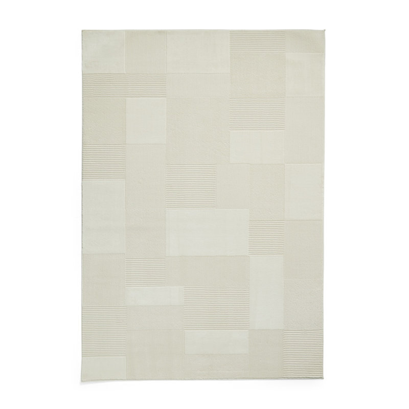 Celerino Rectangle Geometric Washable Area Rug, Cream, Rectangle 80 x 150 cm