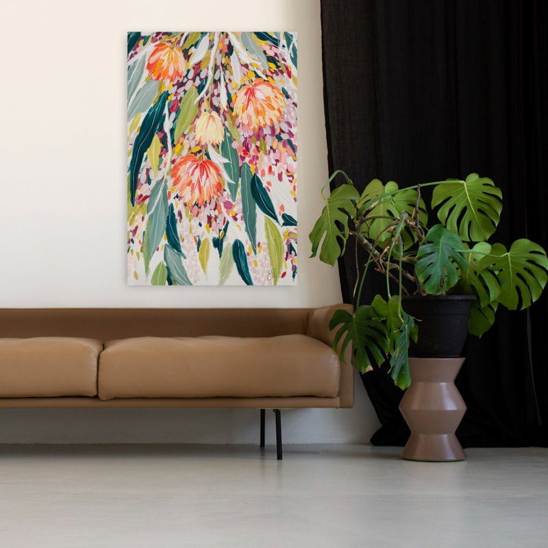Art contemporain Art floral contemporain, H 48 po x l 32 po