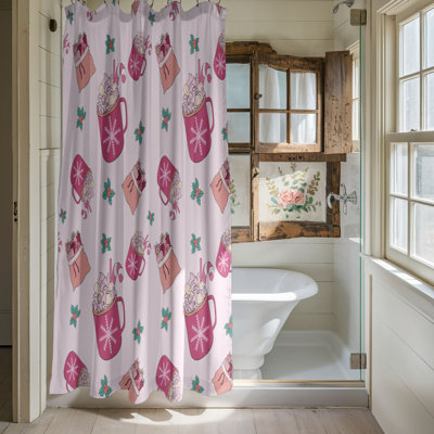Rideau de douche standard rose 1 pièce