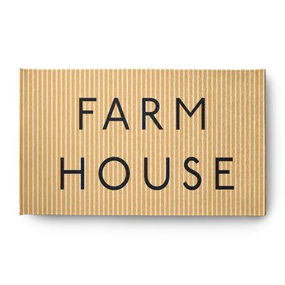 Tapis en chenille Farmhouse Ticking Farmhouse-CRWN1468YE8