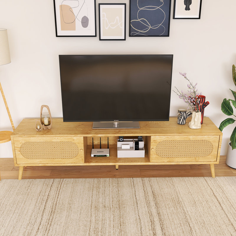 Solid Wood Legs TV Stand Fits Tvs Up To 70 To 79 In.