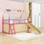 Lit mezzanine simple avec glissade et rideau