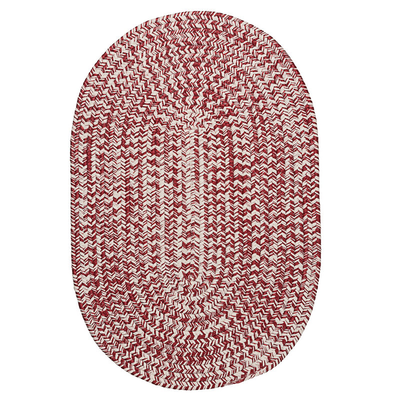 Tapis rouge tressé à la main Abdulrahman, Ovale 3 pi x 5 pi