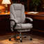 Fauteuil inclinable chauffant, fauteuil de bureau de massage à hauteur réglable, repose-pieds