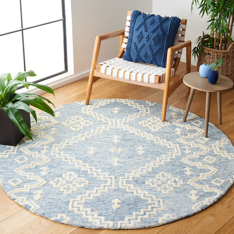 Abbey-Louise Hand Tufted Wool Southwestern Rug, Round 6'