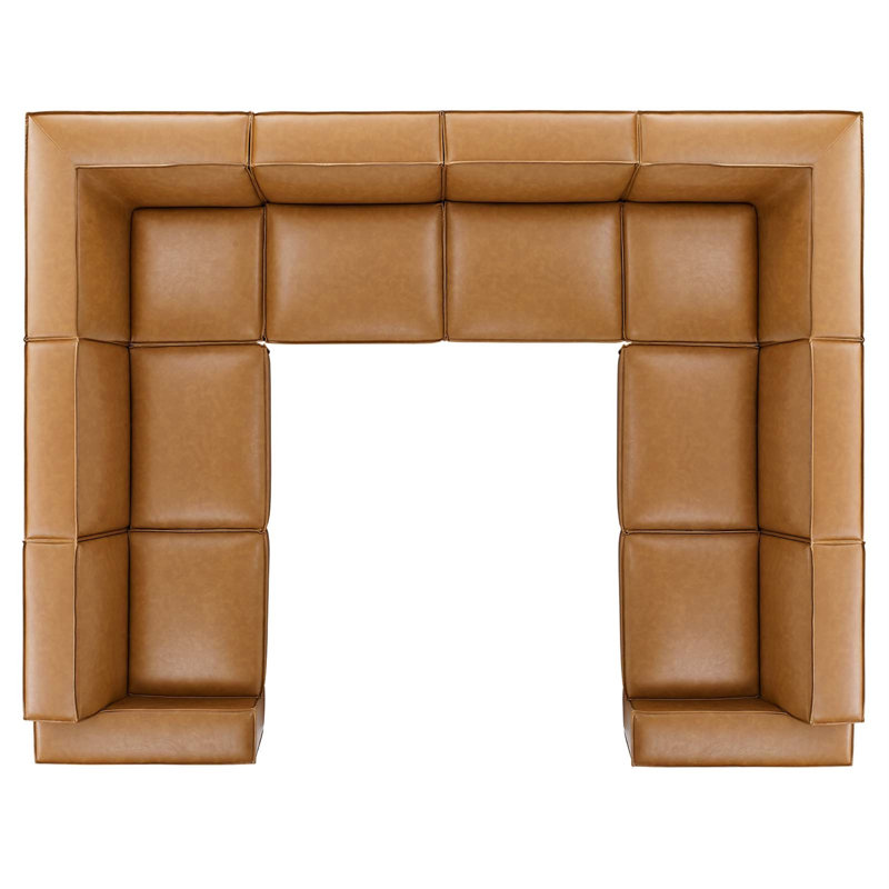 Restore 162" Wide Faux leather Symmetrical Modular Corner Sectional