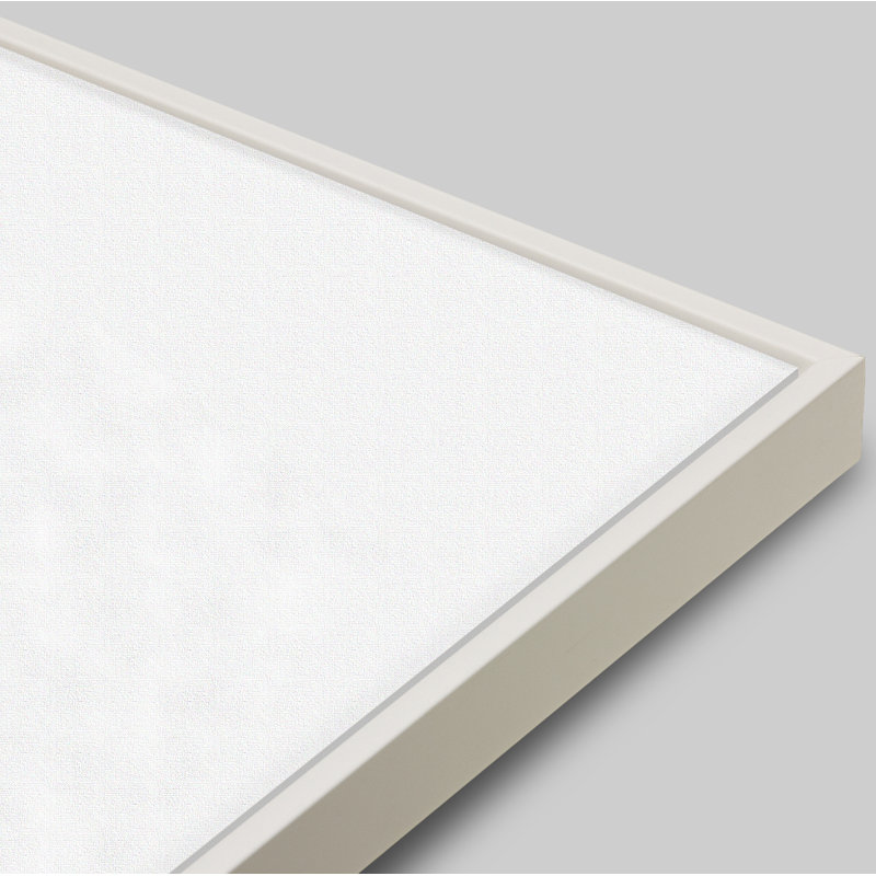 «Divided Hazy Gray» par Julia Balfour - Art mural encadré, H 30 po x l 38 po x P 1,25 po, Papier encadré dans un cadre blanc