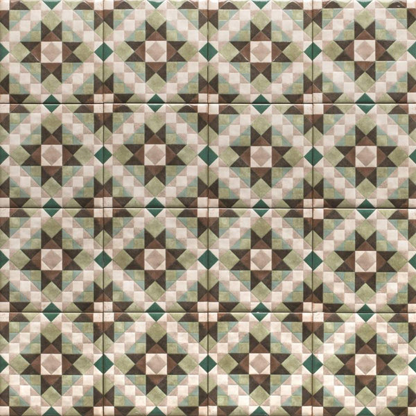 Merida Flor 6" x 6" Geometric Pattern Glossy Porcelain Floor and Wall Tile