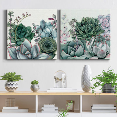 " Succulent Garden I " 2 - Pieces