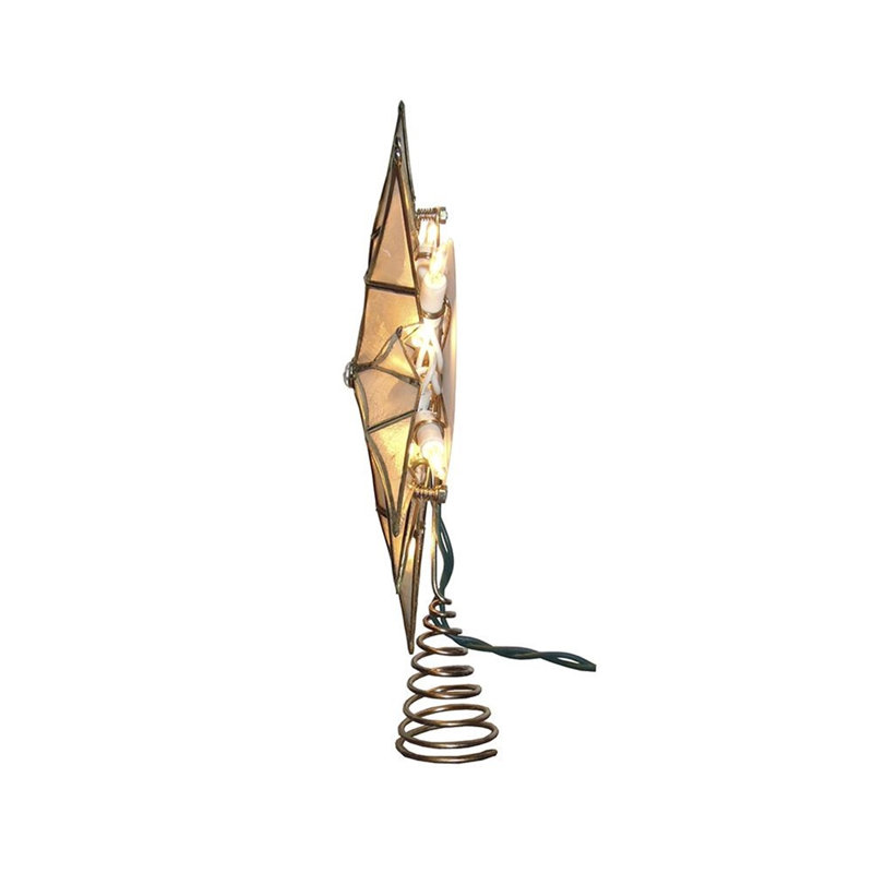 10-Light Gold and White Capiz Star Tree Topper