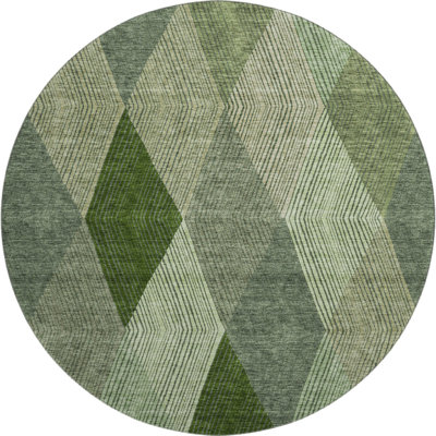 Premium Machine Washable Prisco Green Rug