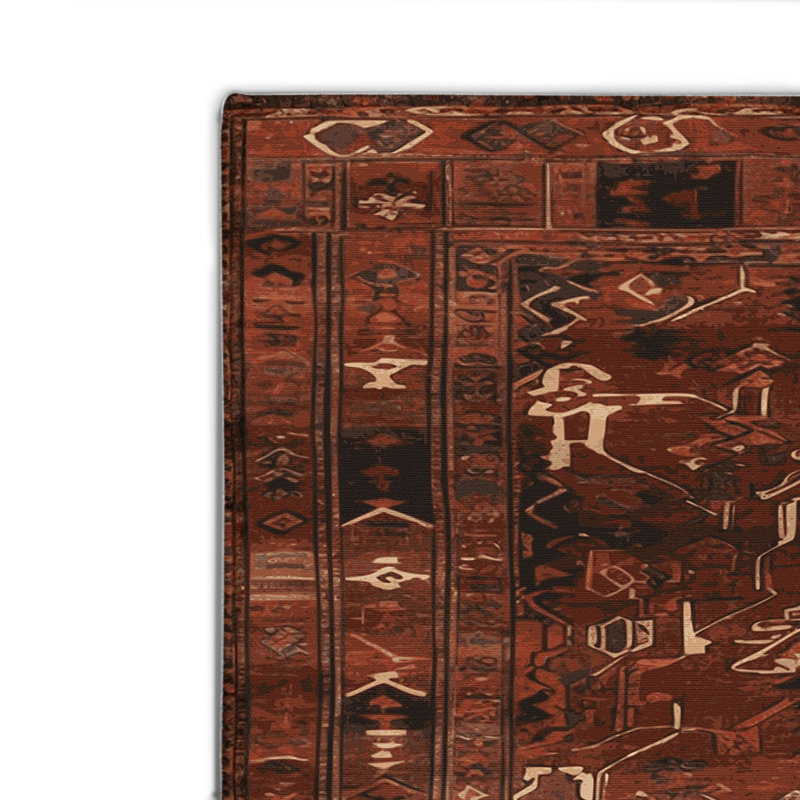 Tapis turc intérieur et extérieur brun, Rectangle 4pi x 6 pi