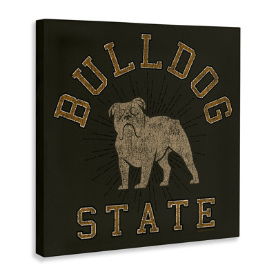 Vintage Bulldog State Canvas Wall Art by Spirit Animals/Life Is High