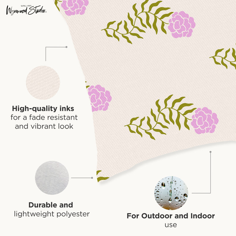 Coussin décoratif intérieur / extérieur Retro Floral Tile