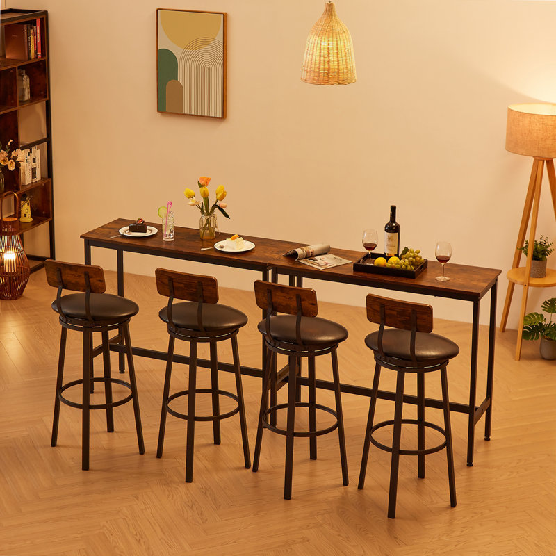 Très grand tabouret pivotant de 29,5 po Norgate, Noir, 2