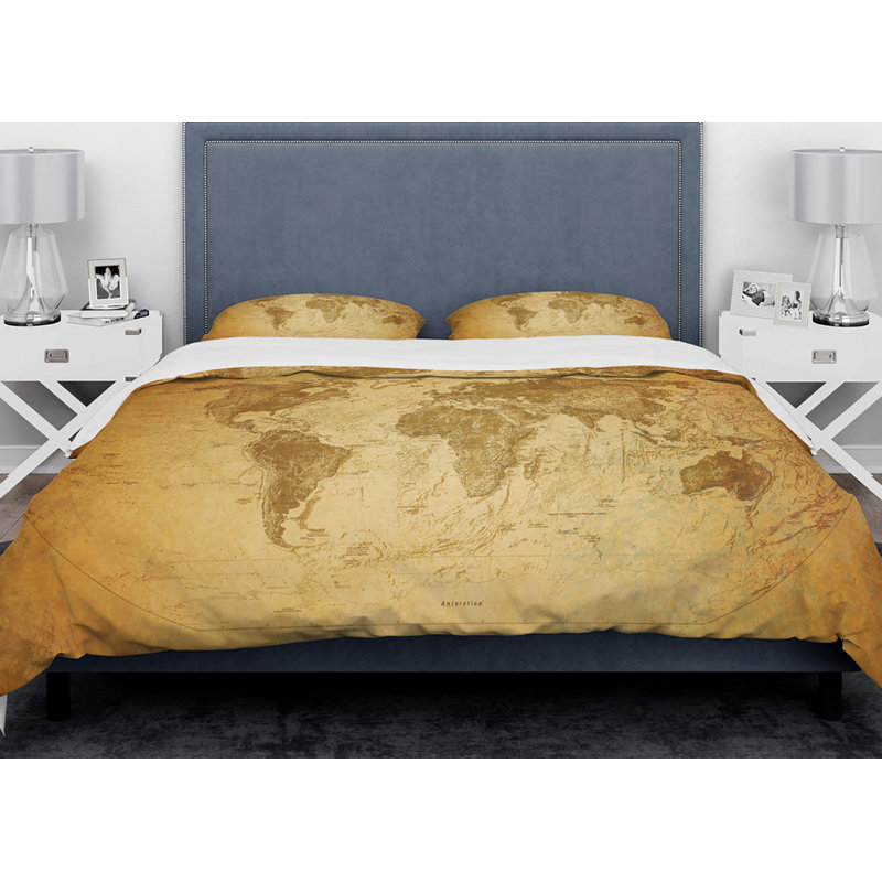 Eclectic Polyester Geometric Shapes Duvet Cover, Queen Duvet Cover + 2 Shams