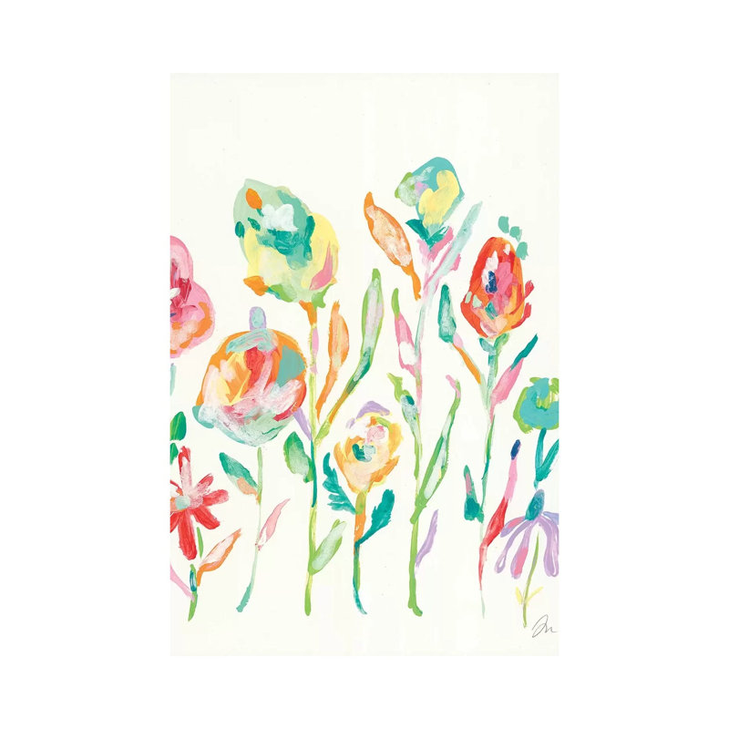 Mod Flowers I by Jessica Mingo - Wrapped Canvas Painting, 20.32 cm H x 30.48 cm W