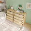 Rattan 4-Drawer Chest, Wooden Drawer Dresser, for Bedroom, entryway, Lliving Rooms, Natural Wood (set of 2)